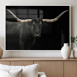 Longhorn Cattle Wall Art Canvas Print – Framed Texas Ranch