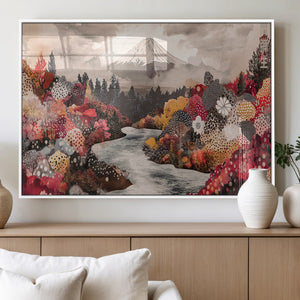 Mountain Wall Art Canvas Print – Framed Autumn Forest