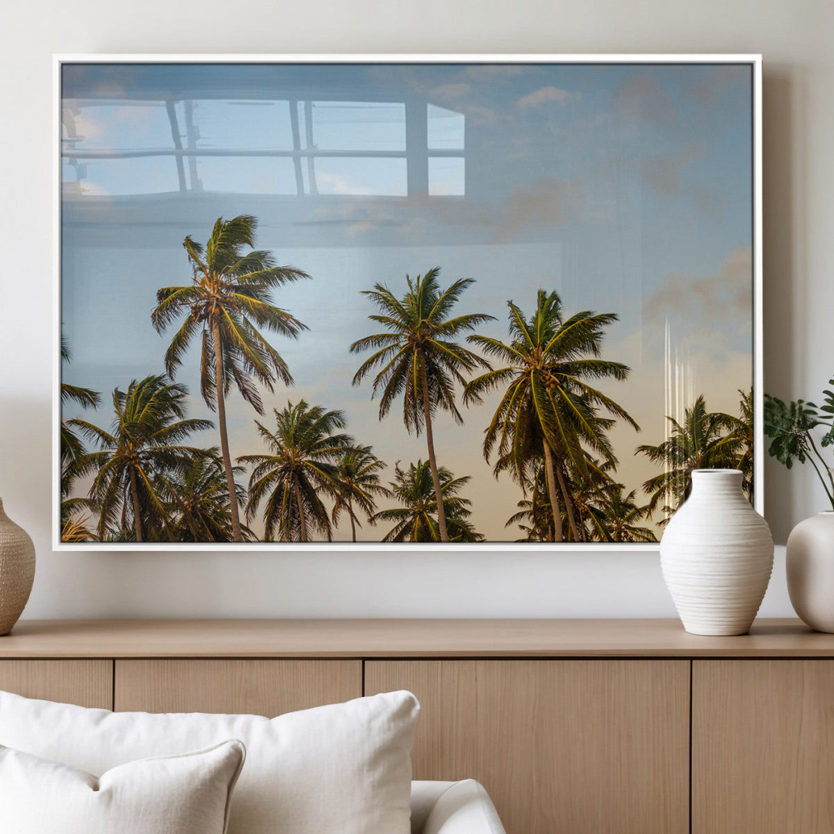 Palm Trees Wall Art Canvas Print – Framed Tropical Vibes Art