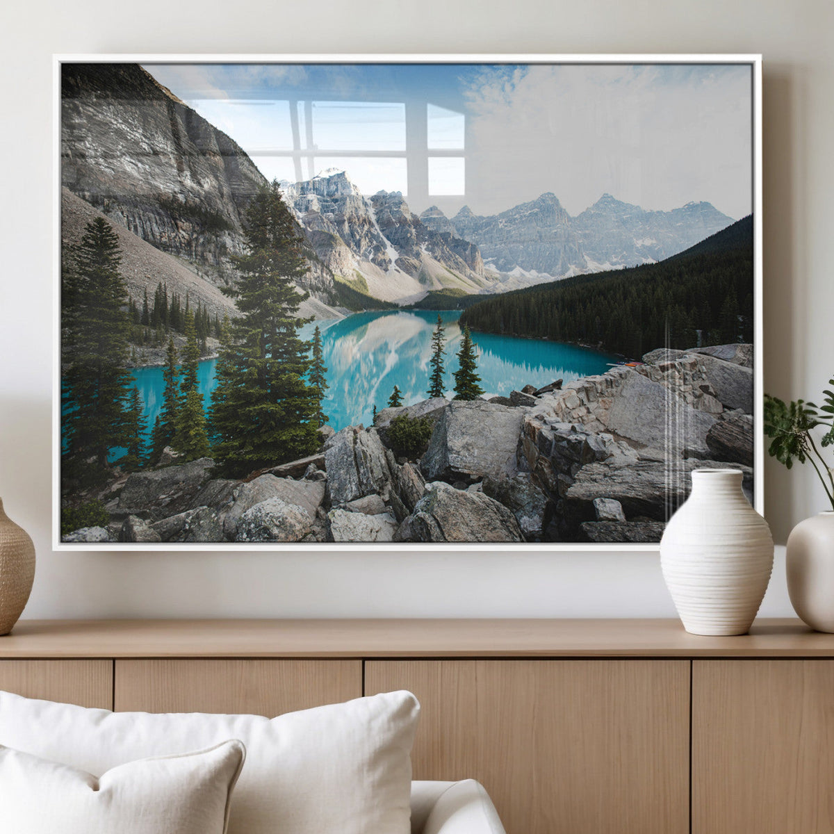 Canadian Rockies Wall Art Canvas Print – Framed Mountain