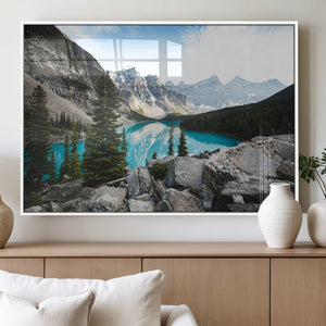 Canadian Rockies Wall Art Canvas Print – Framed Mountain