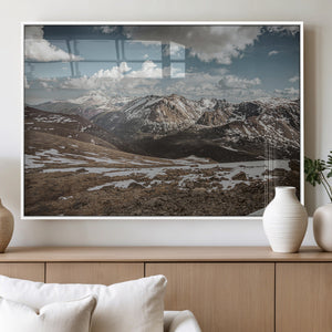 Mountain Landscape Wall Art Canvas Print – Framed Snowy