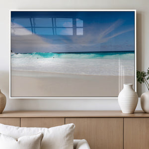 Ocean Breeze Wall Art Canvas Print, Aqua Waves and Coastal