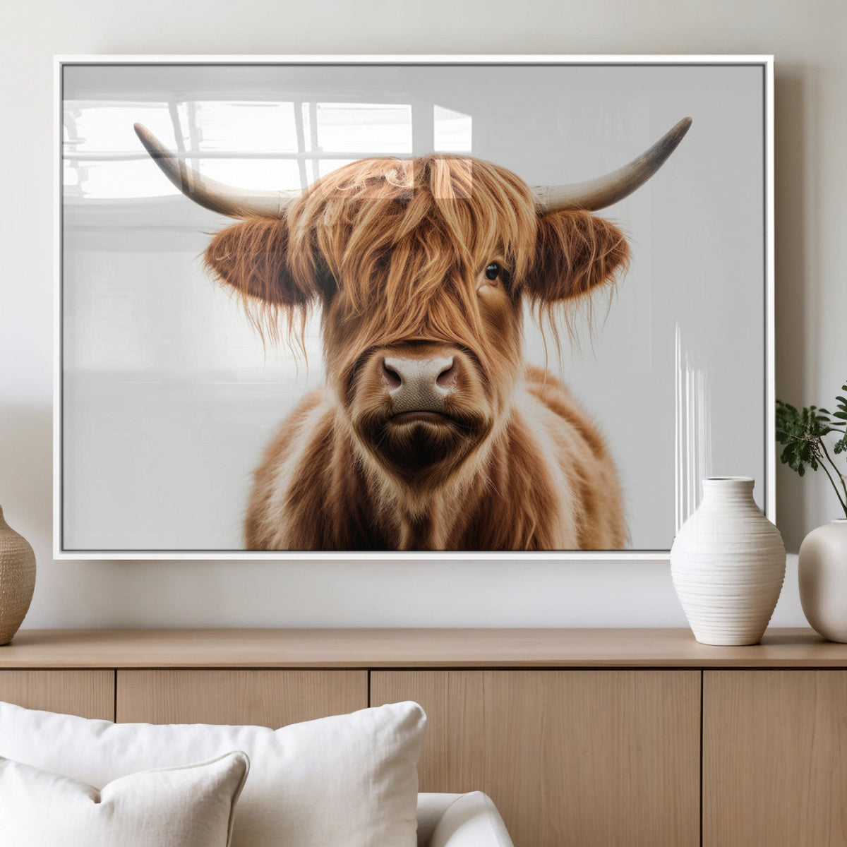 Scottish Highland Cow Canvas Print, Framed Highland Cow