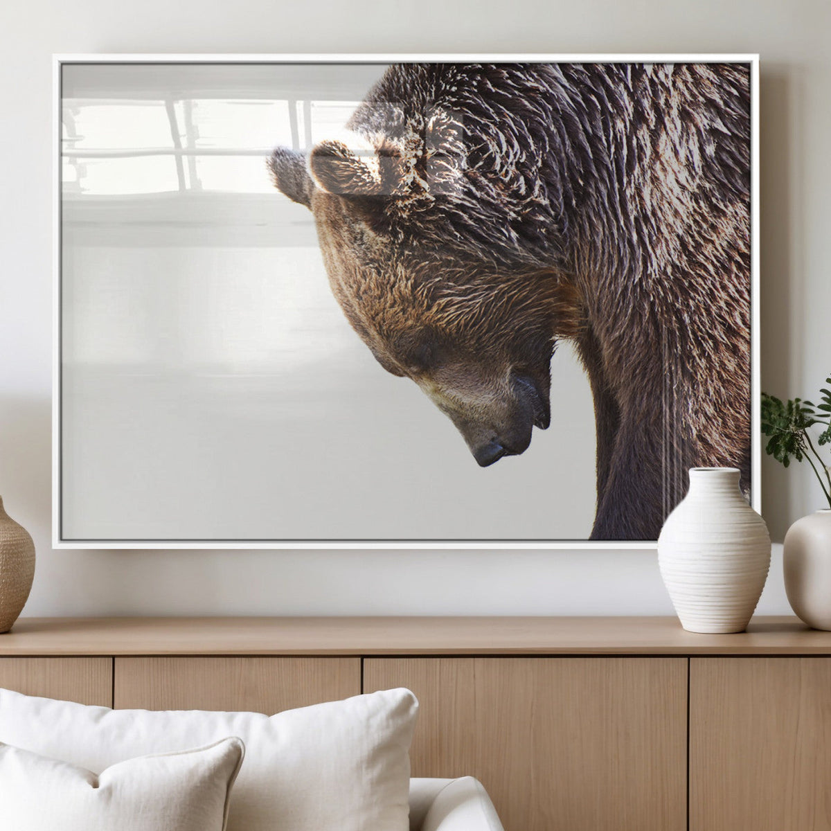 Grizzly Bear Canvas Wall Art Print – Framed Wildlife Nature