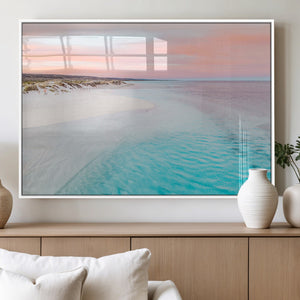 Serene Pastel Beach Wall Art Canvas Print, Tranquil Coastal