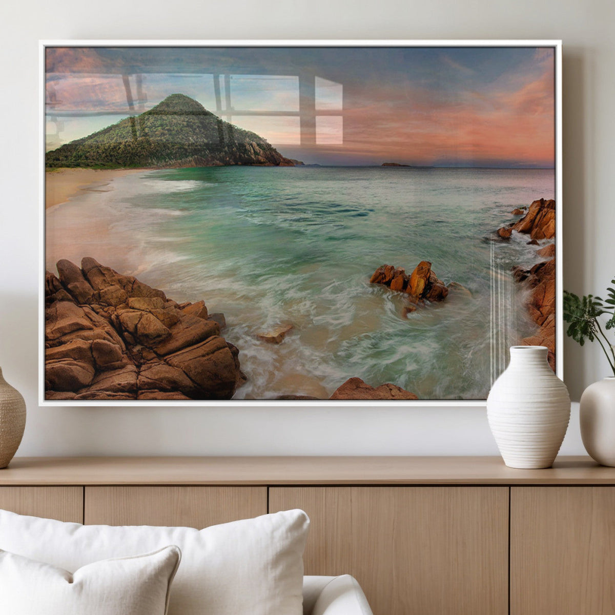Coastal Landscape Wall Art Canvas Print – Rocky Shore and
