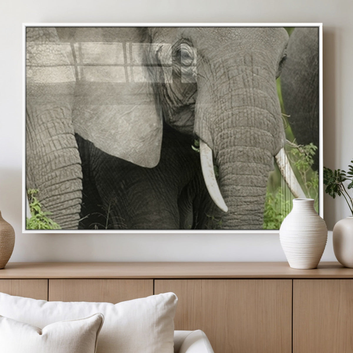 Wild Elephant Wall Art Canvas Print
