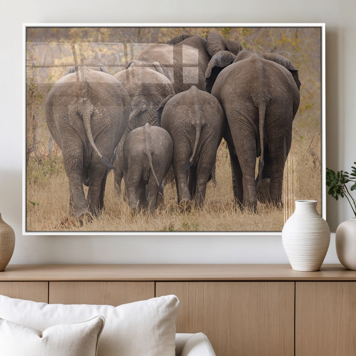 Wild Elephant Wall Art Canvas Print