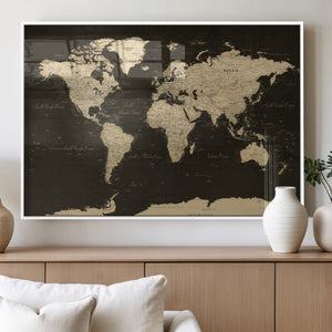 World Map Canvas Print – Framed World Map Wall Art for