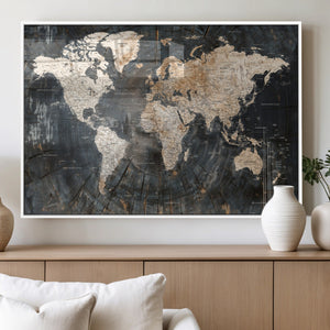 World Map Canvas Print – Detailed Map of the World Wall Art