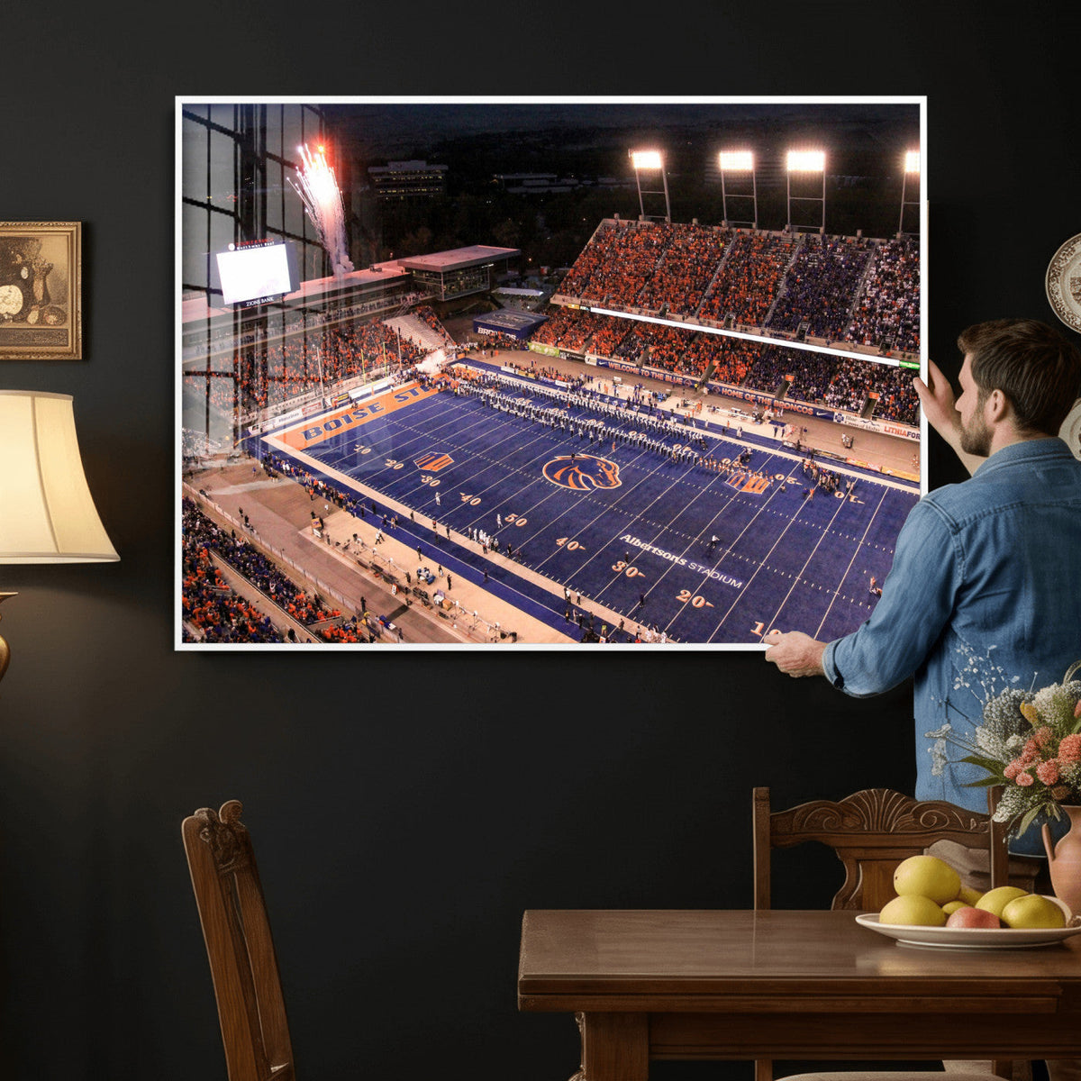 Boise State Stadium Large Wall Art Canvas Print for Living