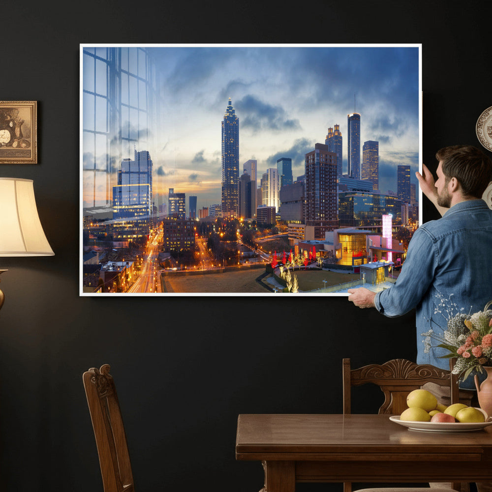 Atlanta Skyline Wall Art Canvas Print, Atlanta Downtown