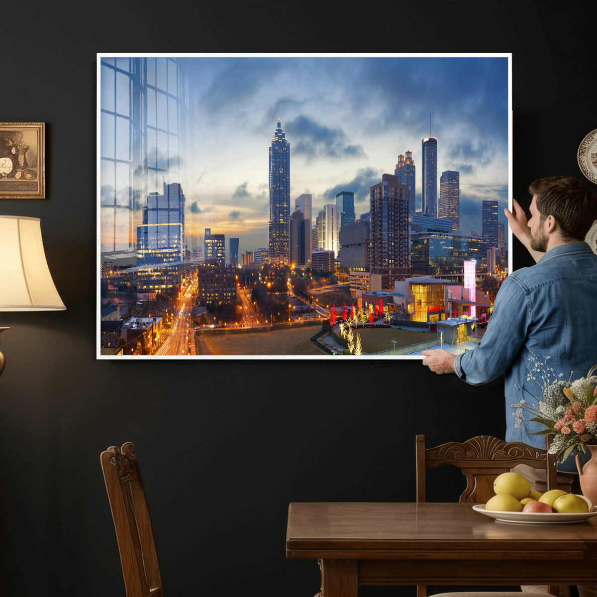 Atlanta Skyline Wall Art Canvas Print, Atlanta Downtown