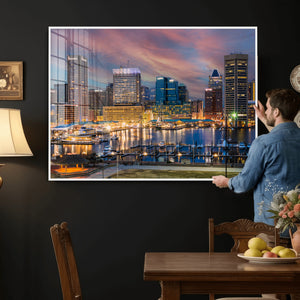 Baltimore Skyline Wall Art Canvas Print, Baltimore Downtown