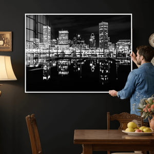 Baltimore Skyline Wall Art Canvas Print, Baltimore Downtown