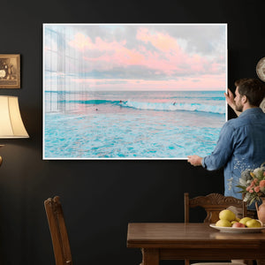 Ocean Wave Wall Art Canvas Print, Pastel Surf Seascape
