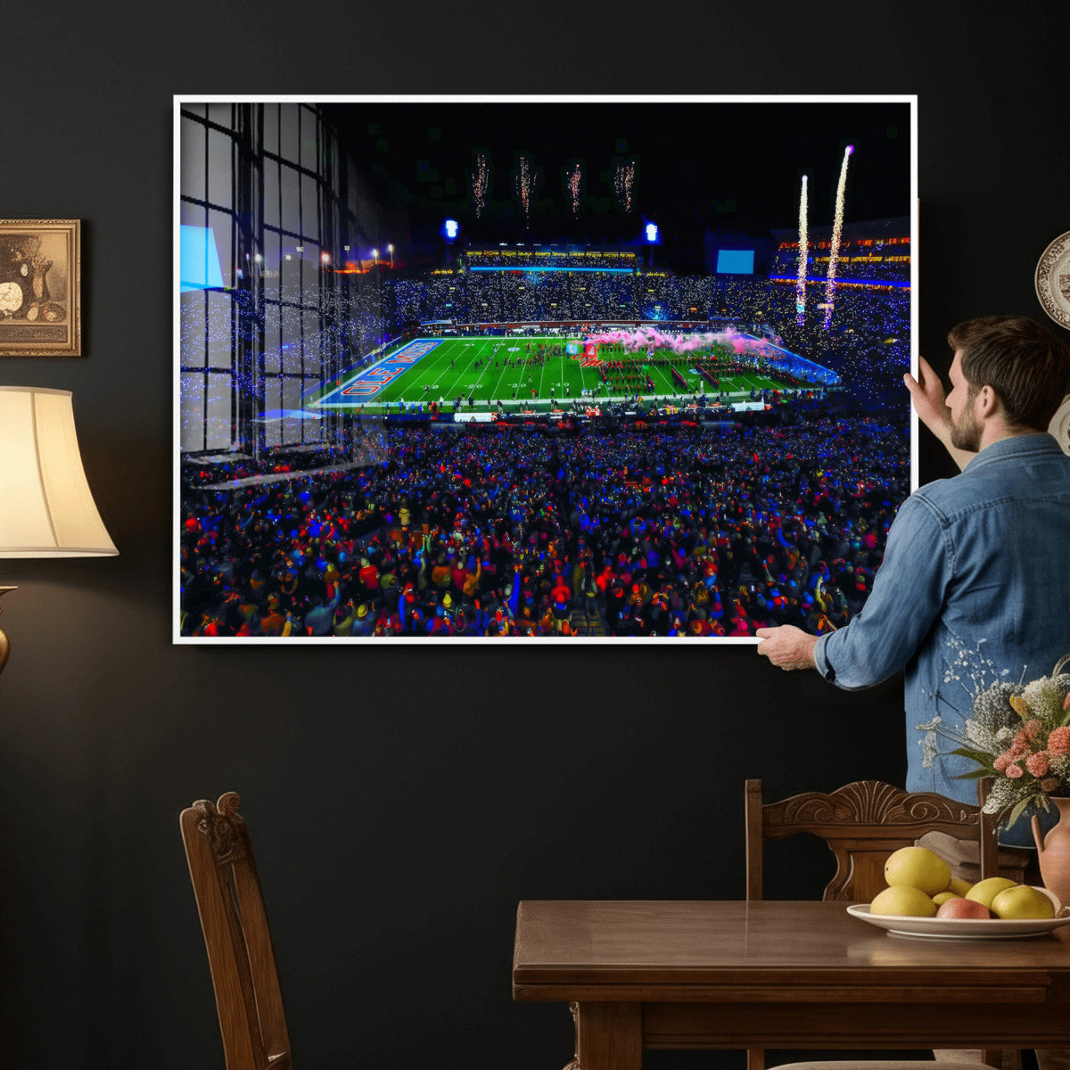 Ole Miss Rebels Vaught Hemingway Stadium Wall Art Canvas
