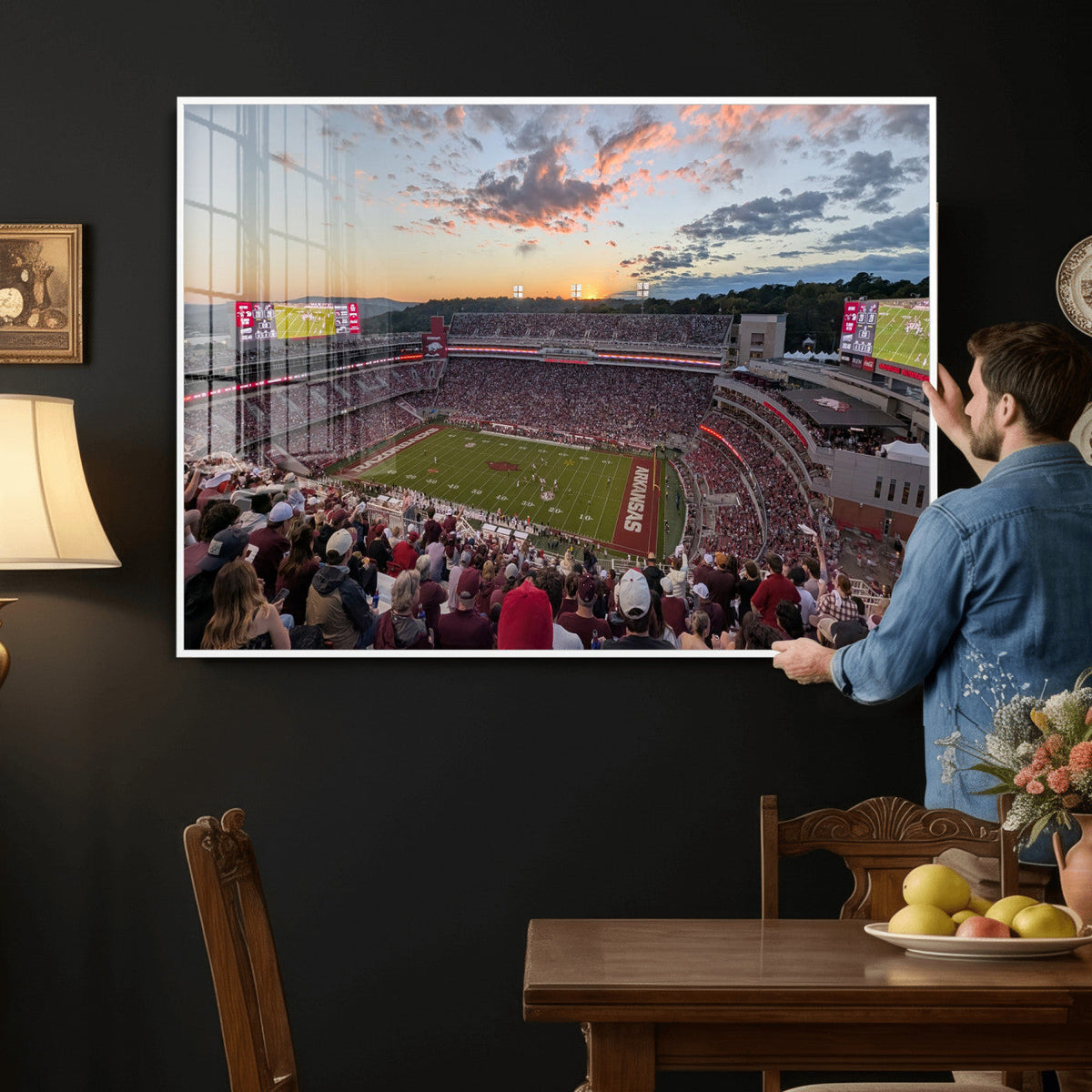 Donald W. Reynolds Razorback Stadium Wall Art Canvas Print –
