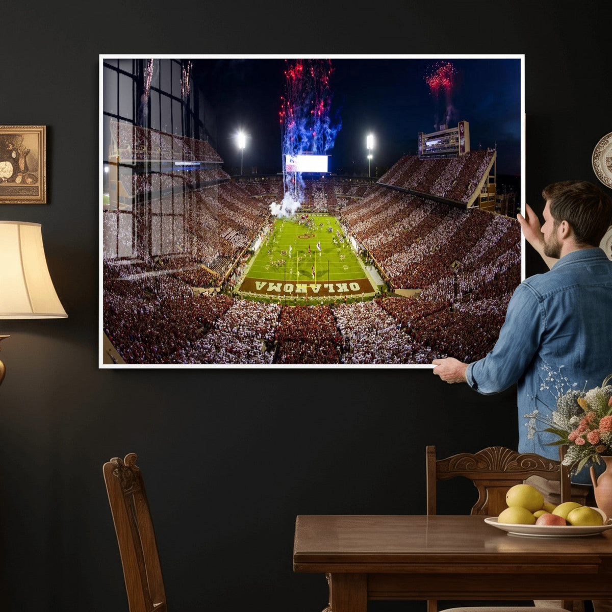 Oklahoma Memorial Stadium Wall Art Canvas Print – Oklahoma