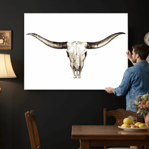 Longhorn Skull Wall Art Canvas Print – Rustic Western