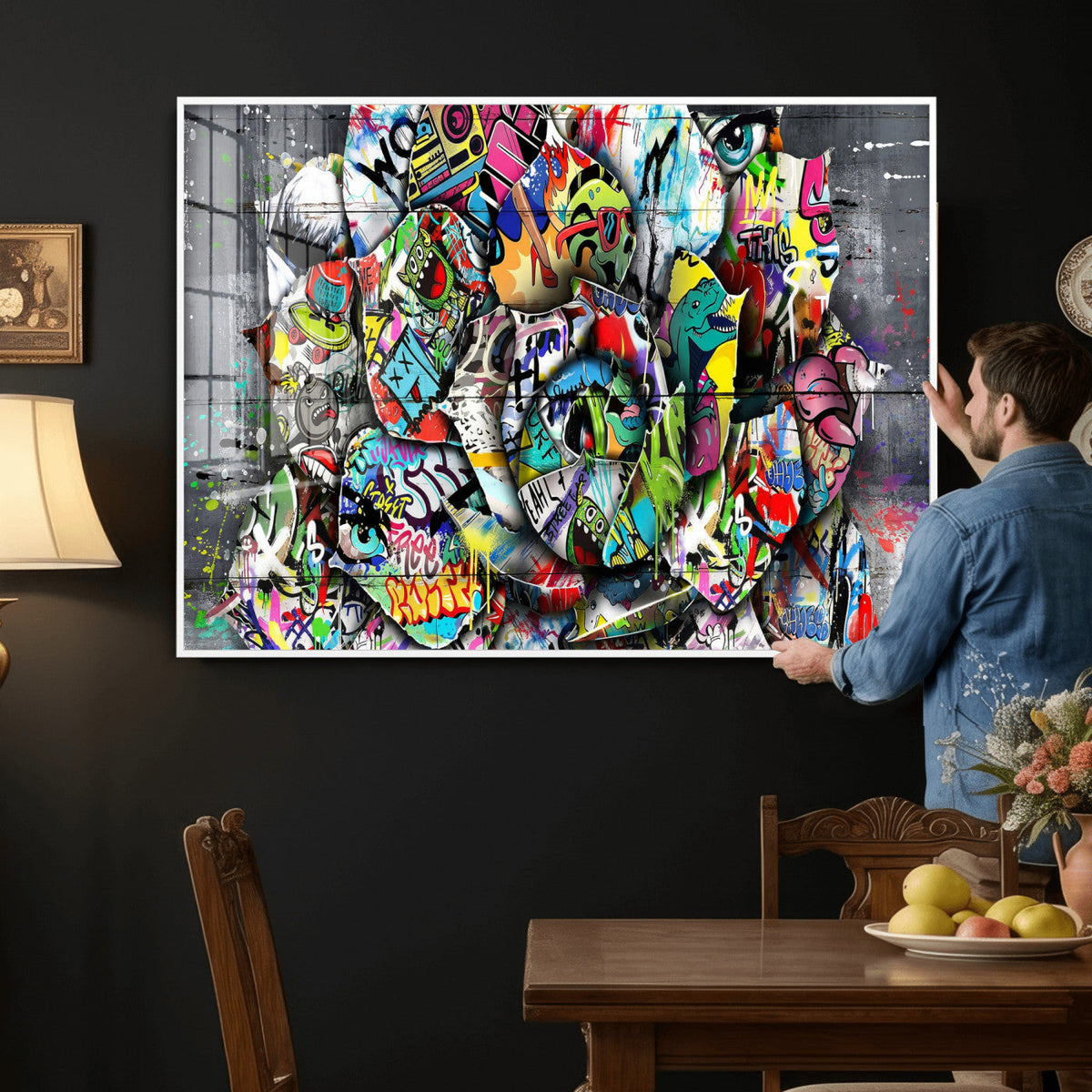 Abstract Graffiti Collage Street Art Wall Art Canvas Print