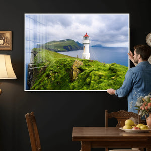 Cliffside Lighthouse Wall Art Canvas Print – Coastal