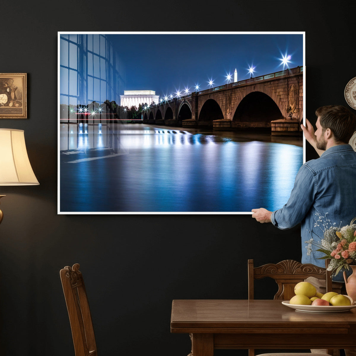 Washington DC Wall Art Canvas Print – Lincoln Memorial Night