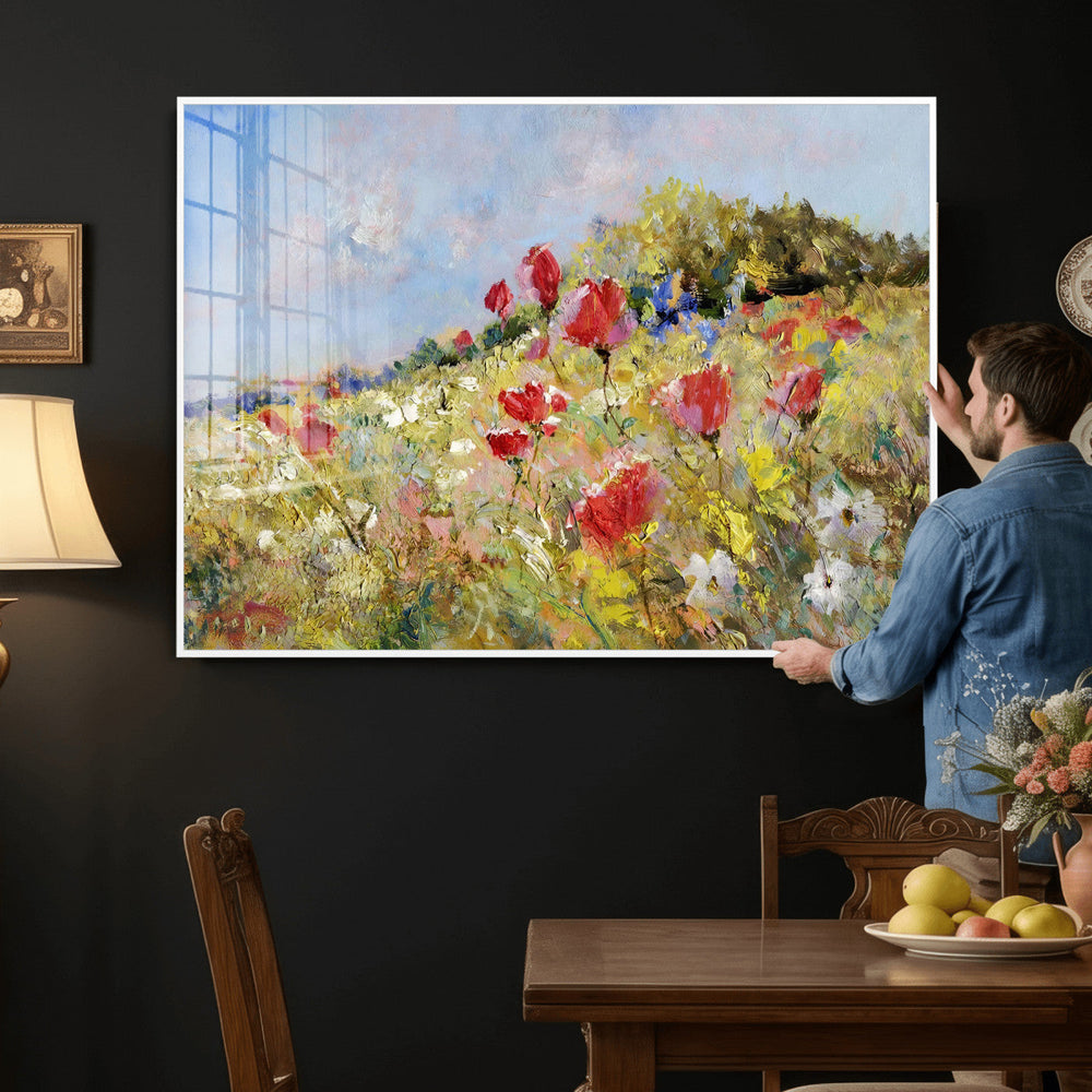 Abstract Mountain Landscape Wall Art Canvas Print – Textured