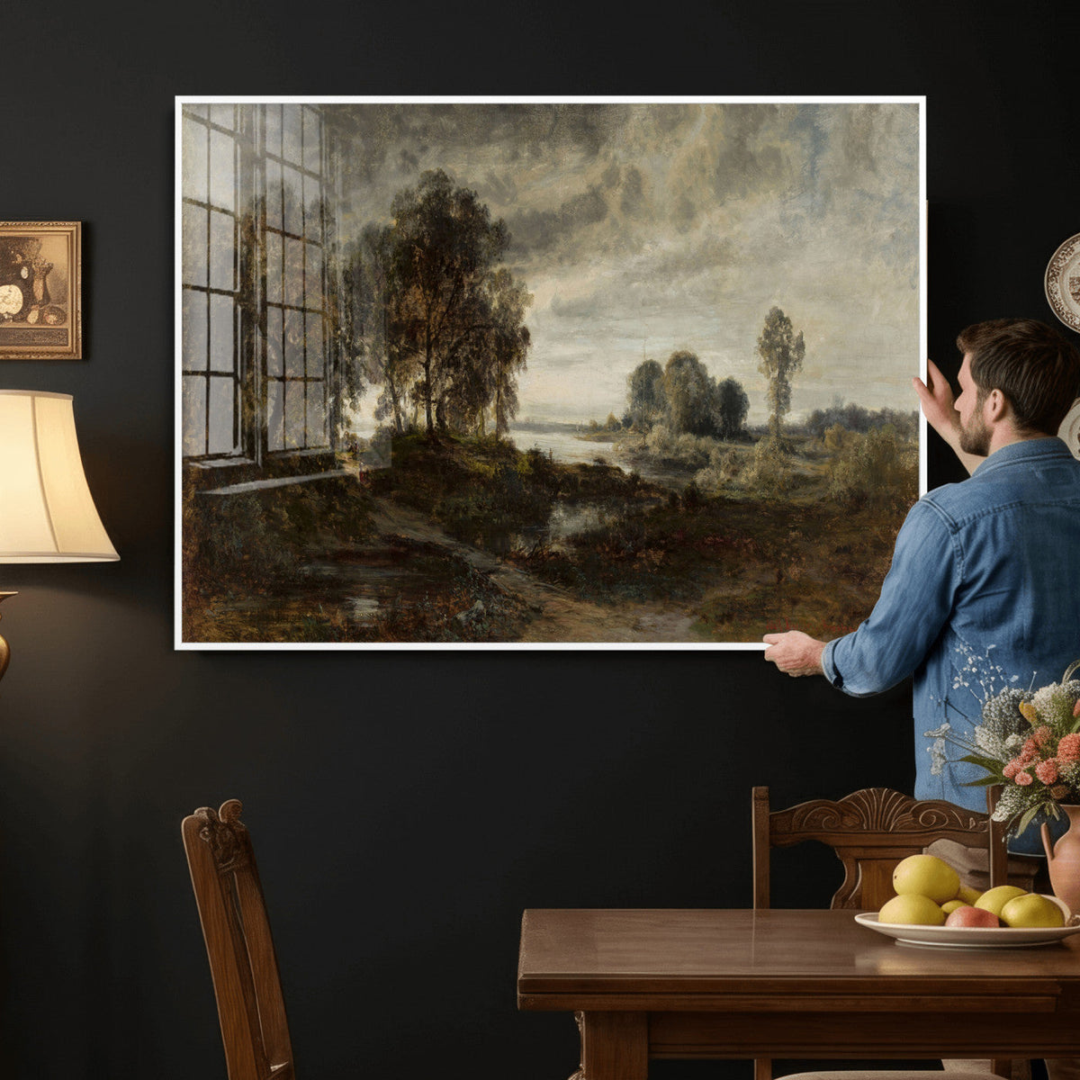 Adolf Dressler Landscape of the Oder River Wall Art Canvas