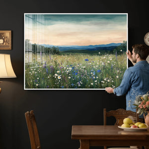 Wildflower Meadow Oil Painting Canvas — Daisy Lavender
