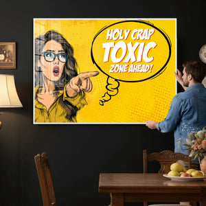 Pop Art Print Bathroom Sign Wall Art Canvas Print — Funny