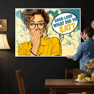 Pop Art Print Bathroom Sign Wall Art Canvas Print — Funny