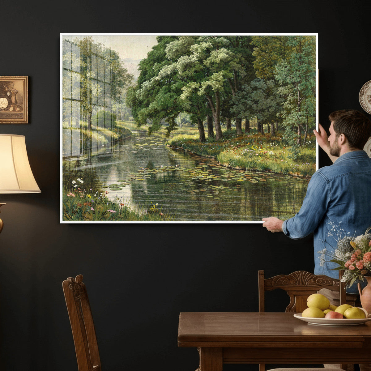 Forest Stream Canvas Wall Art, Peder Monsted A Forest Stream