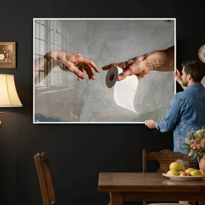 Funny Bathroom Wall Art Canvas, Creation of Toilet Paper