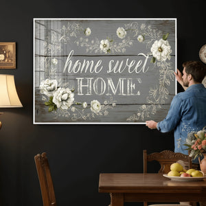 Home Sweet Home Wall Art Canvas Print, Floral Farmhouse