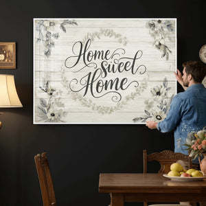Home Sweet Home Wall Art Canvas Print, Floral Farmhouse