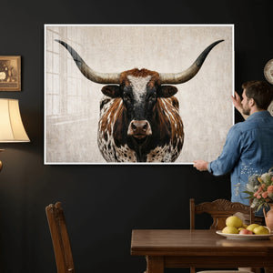 Texas Longhorn Canvas Wall Art Western Bull Desert Moody