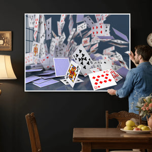 Playing Cards Canvas Wall Art | Casino Game Room Decor,