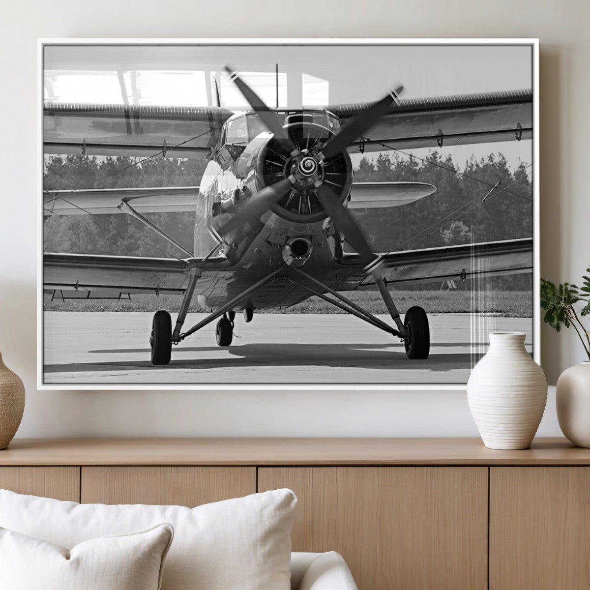 Wall Art Old War Plane Canvas Print