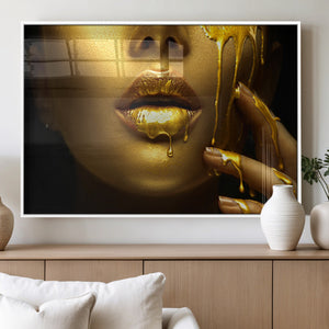 Gold and Women Wall Art Canvas Print