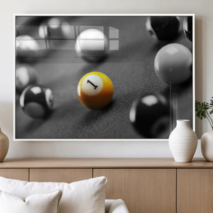 Wall Art Pool Table and Balls Canvas Print