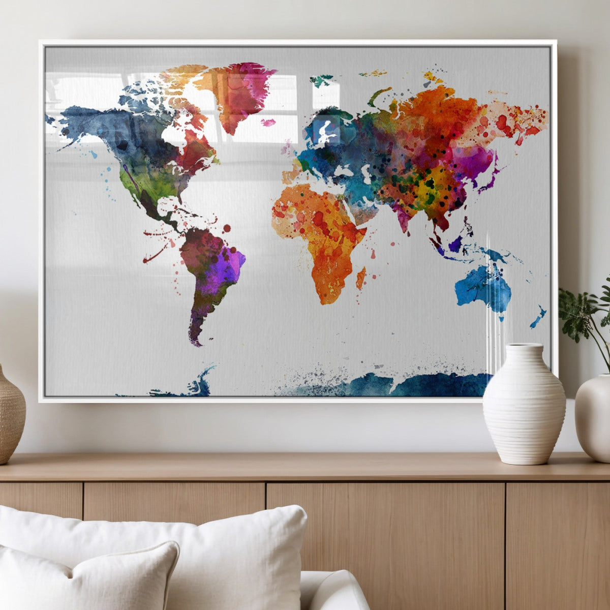 World Map Canvas Print – Detailed Map of the World Wall Art