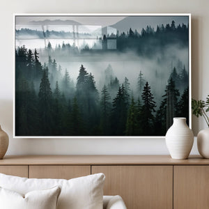 Captivating Misty Forest Wall Art Canvas, Premium Canvas