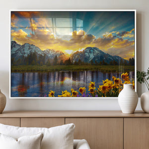 Grand Teton Park Sunrise Wall Art – Vibrant Landscape Canvas
