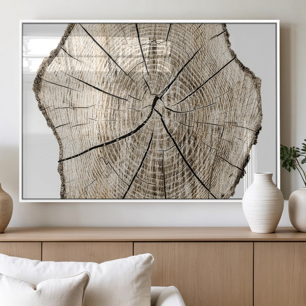 Abstract Wood Tree Ring Wall Art - Ready to Hang Minimalist