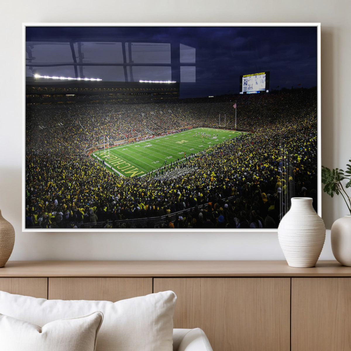 Michigan Wolverines Football Canvas Wall Decor, Football