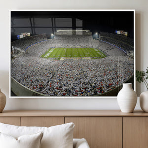 Beaver Stadium Night Game Triple Canvas Wall Art - Penn