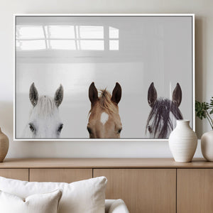 Horse Prints Set, Set of 3 Horse Wall Art, Horses Portraits,