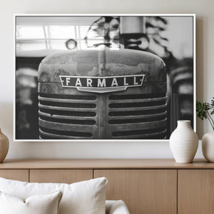 Vintage Farmall Tractor Wall Art Canvas Print, Rustic
